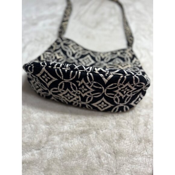 Vera Bradley Lola Quilted Shoulder Bag With Black & White Geometric Pattern - Picture 3 of 12